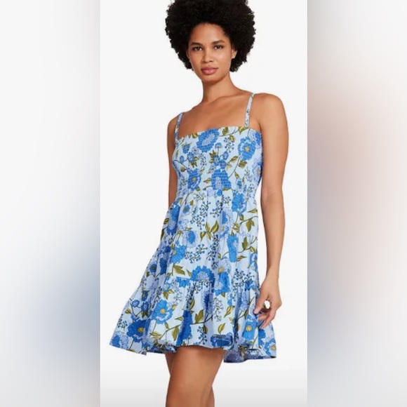 Steve Madden Dresses & Skirts - Steve Madden Botanical BlueFloral Spaghetti (Adjustable) Strap BabydollDress XL